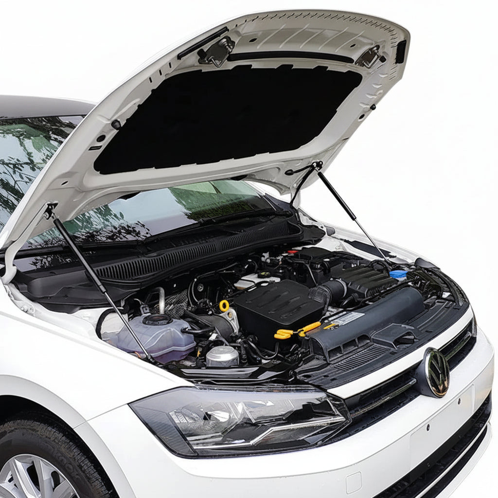 VW Polo – Motorhaubenlift Gasdruckdämpfer Carbon Optik Multicolor