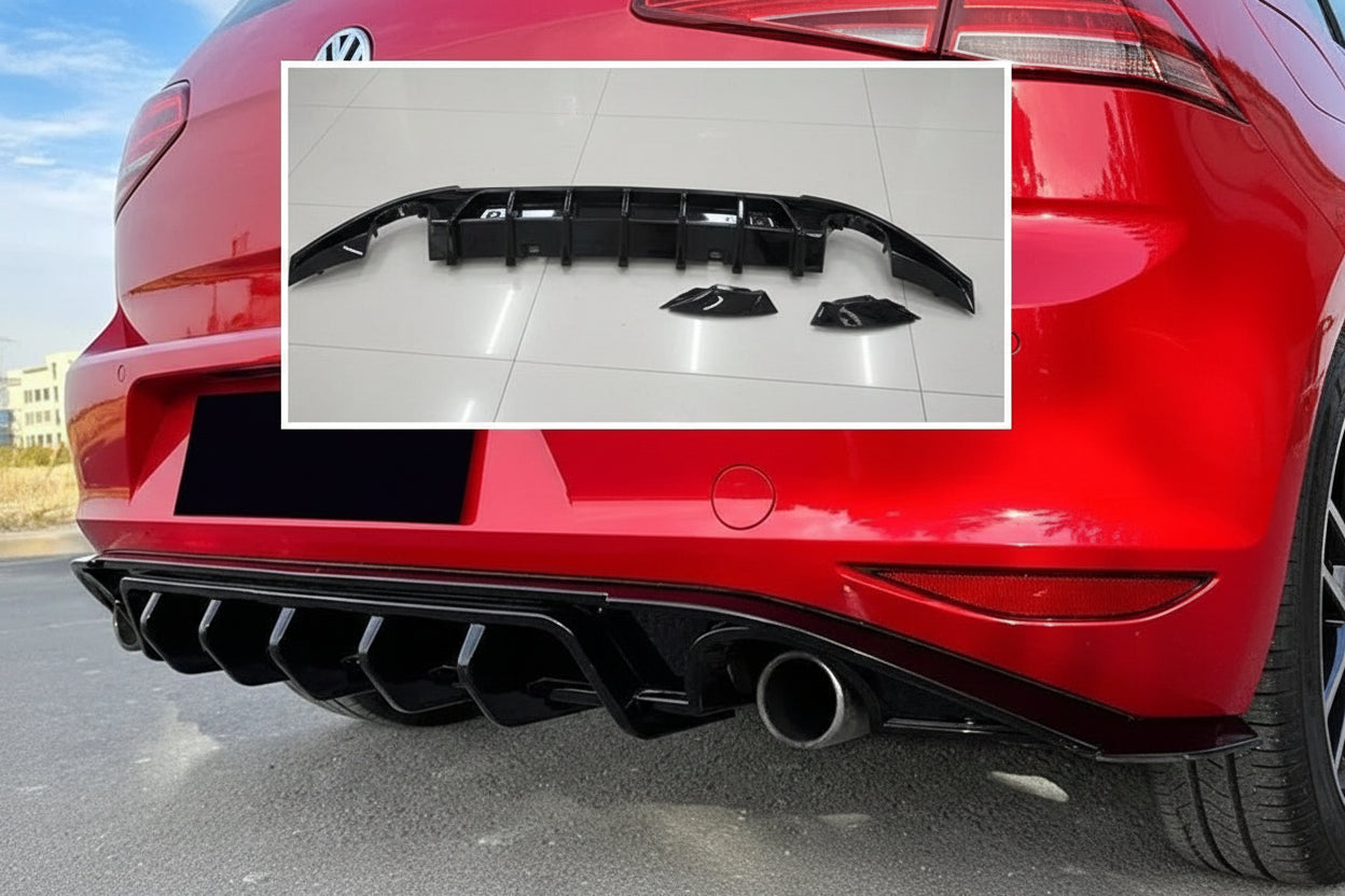 VW Golf 7 MK7 GTI GTD Heckdiffusor Hochglanz Schwarz BlackStyle