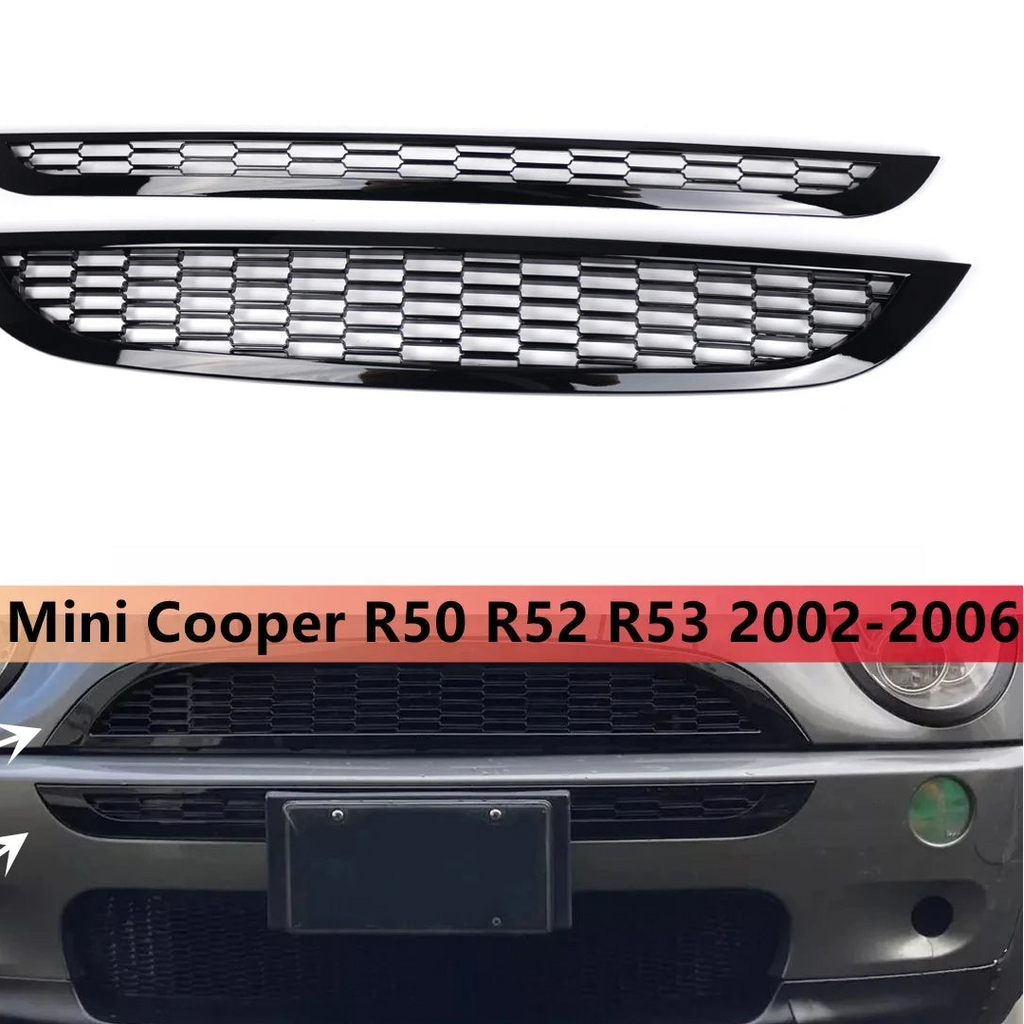 Mini Kühlergrill Set Hochglanz Schwarz Honeycomb R50 R52 R53