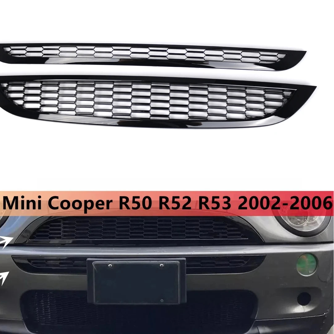 Mini Kühlergrill Set Hochglanz Schwarz Honeycomb R50 R52 R53