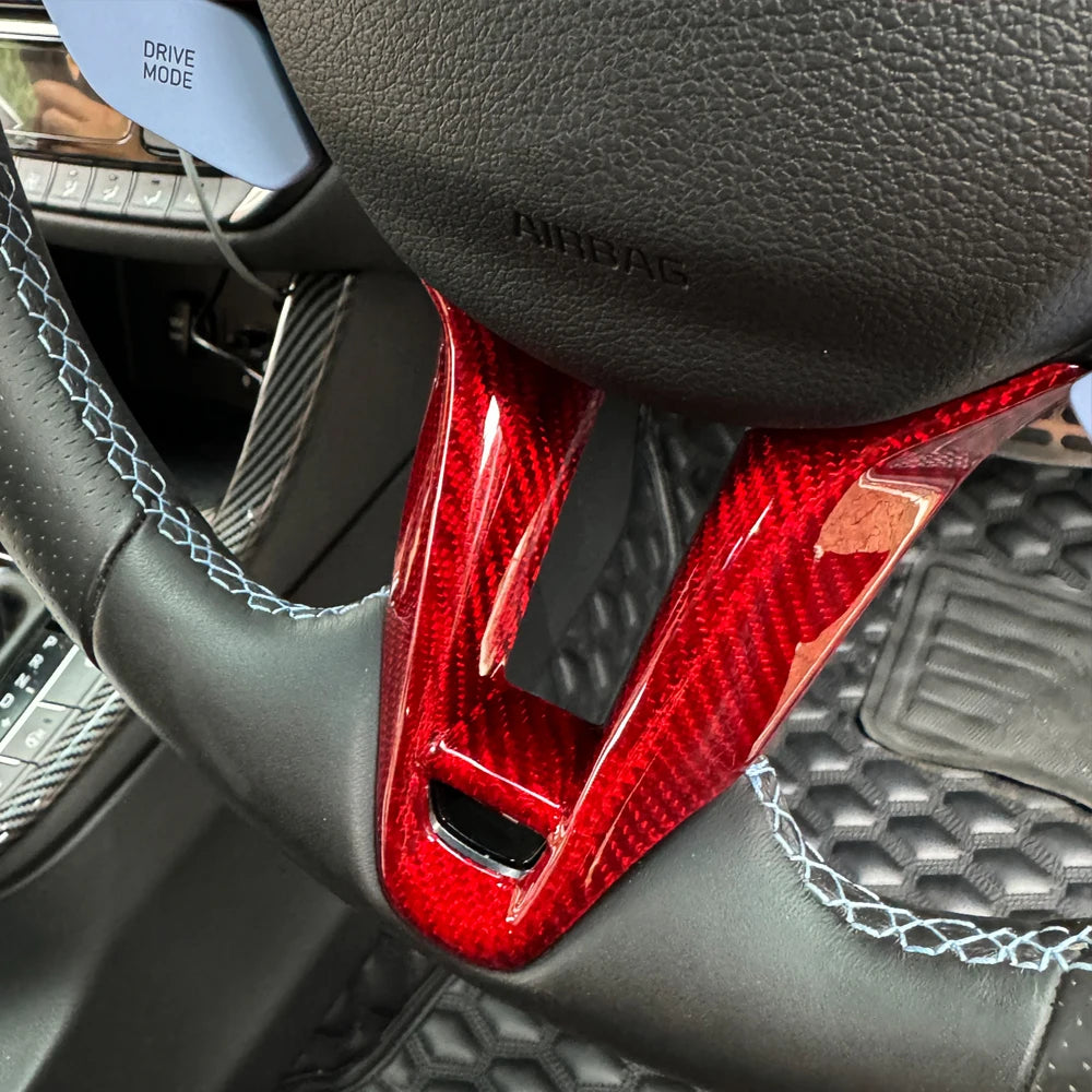 Hyundai i30 N – Lenkrad Abdeckung Echtcarbon Rot Schwarz