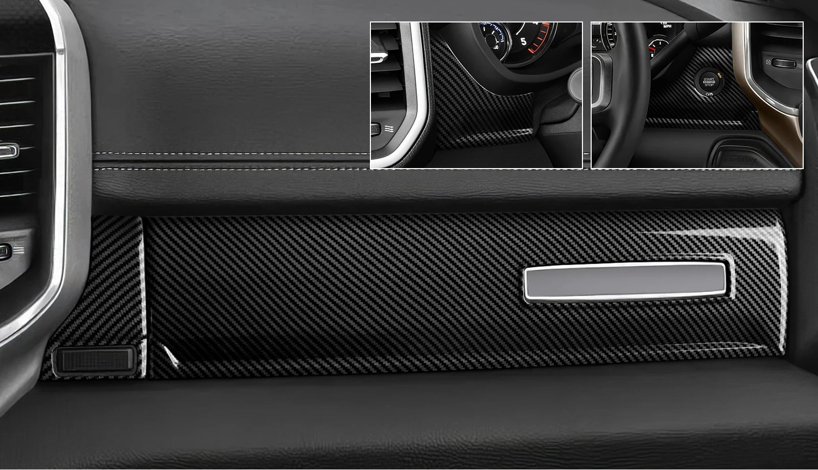 Dodge RAM 1500 2500 3500 – Innenraum Dekor-Set Carbon-Optik Schwarz