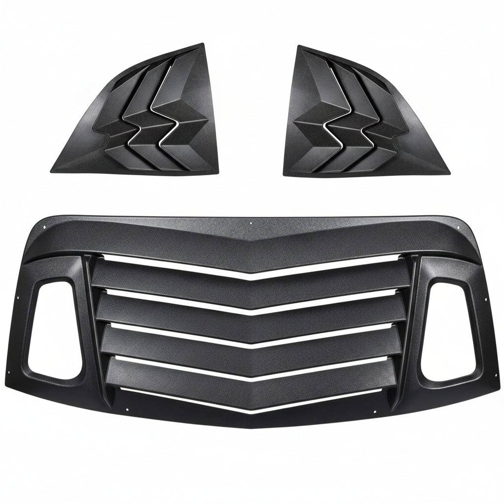 Dodge Challenger – Heck & Seiten Louvers Matt Schwarz (3-teilig)